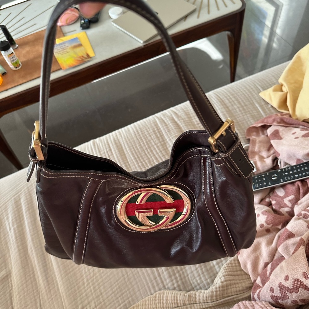 Gucci Dark Brown Leather Bag - Picture 4 of 5